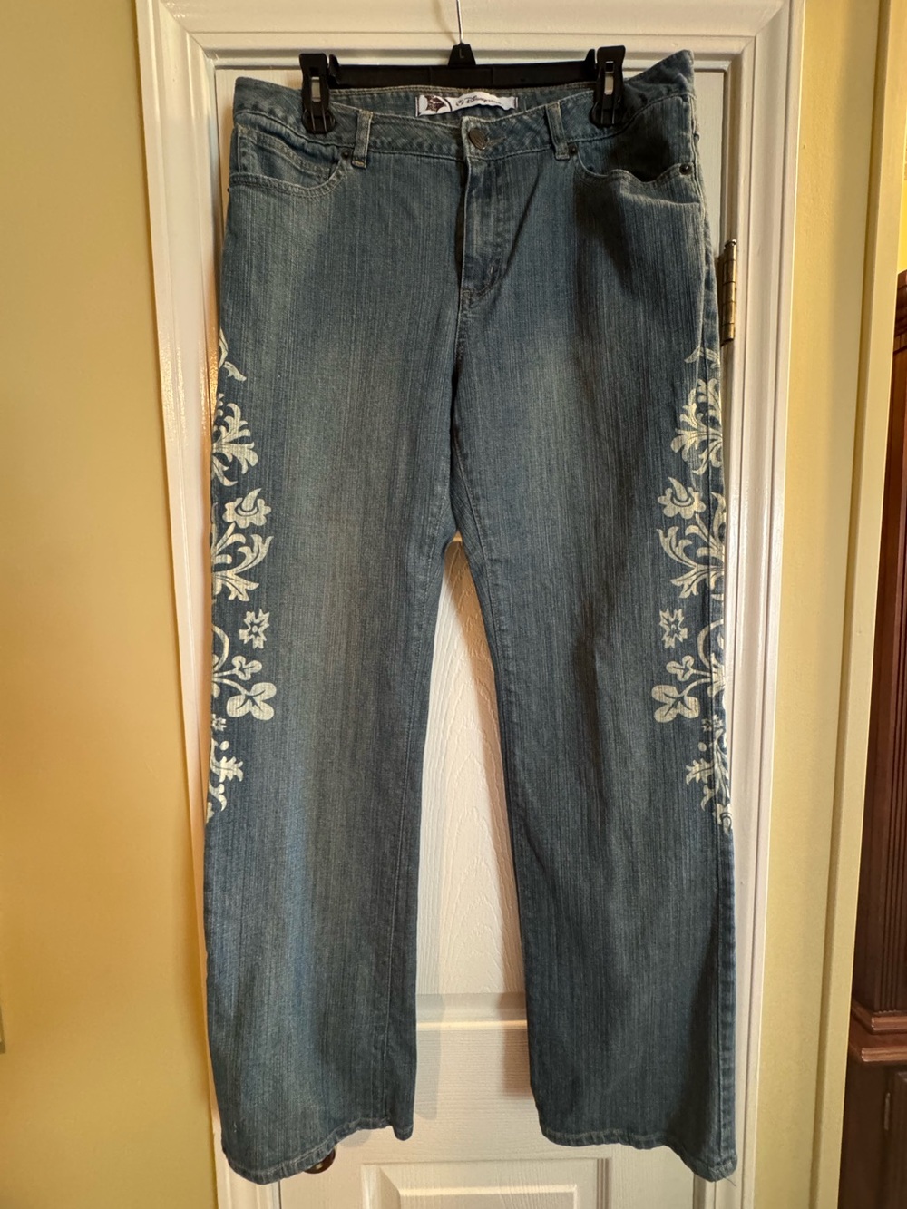 Disney Blue Flared Jeans with White Side Embroidery